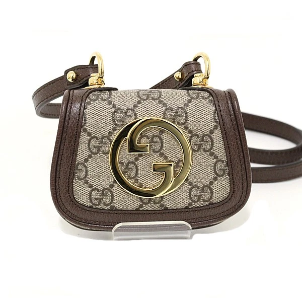 Gucci Blondie Porte Carte Portefeuille GG Supreme Toile Sac à Bandoulière 698635 Beige Ebo