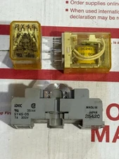 IDEC RY4S-U 14-PIN DC24V COIL Pilot Cube Relays & 1 SY4S-05 DIN RAIL MOUNT BASE
