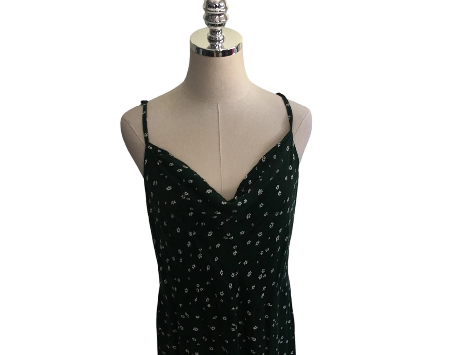 Vestido para mujer American Eagle talla XL verde floral maxi eje sin mangas Foto 4 de 4