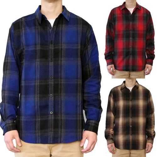 Shaka Men's Plaid Flanner Shirt (S to 5XL) - product listing photo