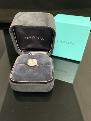 Tiffany & Co. Platinum "soleste" Double Halo Diamond Ring Cushion 2.78ct, image 6 of 6