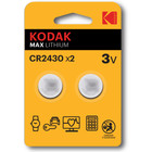 Kodak CR2430 Knopfzelle Batterie 2 Stück Max Lithium 3V Batterien Markenqualität