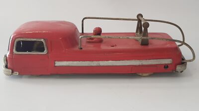 ANCIEN CAMION POMPIERS SANSON jouet en tôle made in Spain état d'usage