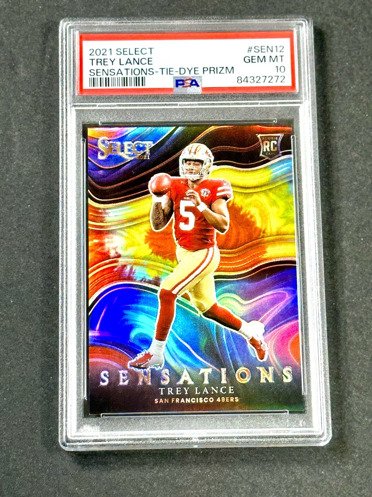 2021 Select TREY LANCE Rookie Sensations Tie-Dye Prizm #/25 RC PSA 10 - POP 4