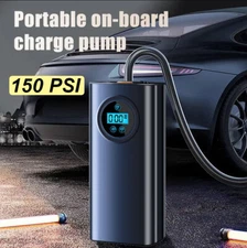 150 PSI Air Compressor Tire Inflator Fits Car Moto Bike Tires Air Pump Cordless
