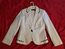 Dana Buchman Size 8 White Stretch Jacket Blazer  Cl 