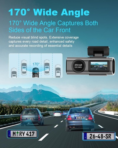 Dash Cam 4K UHD Front Dashcam with 64GB SD Card 2160P WiFi Car Camera,Smart App - Picture 3 of 7