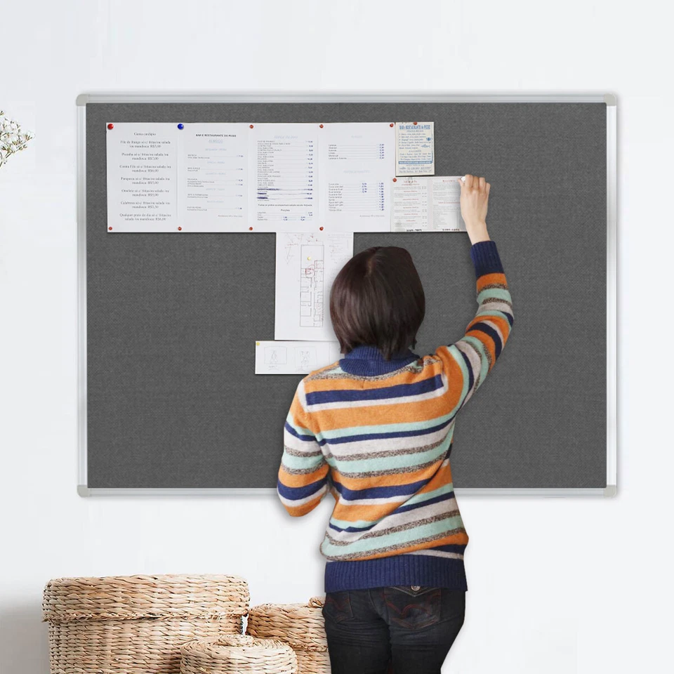 Hand in Hand Premium Fabric Pin Boards Aluminium Frame Pinboards 1200X900MM - image 3 of 4