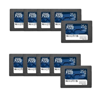 Patriot P220 256GB 2.5'' SATA3 6GB/s 550MB/s Internal SSD Laptop/PC/MAC 10-PACK