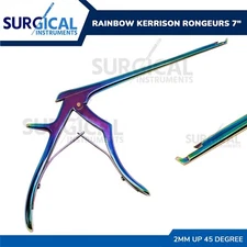 Kerrison Rongeurs 7" - 2mm Up 45 Degree Rainbow Stainless Steel German Grade