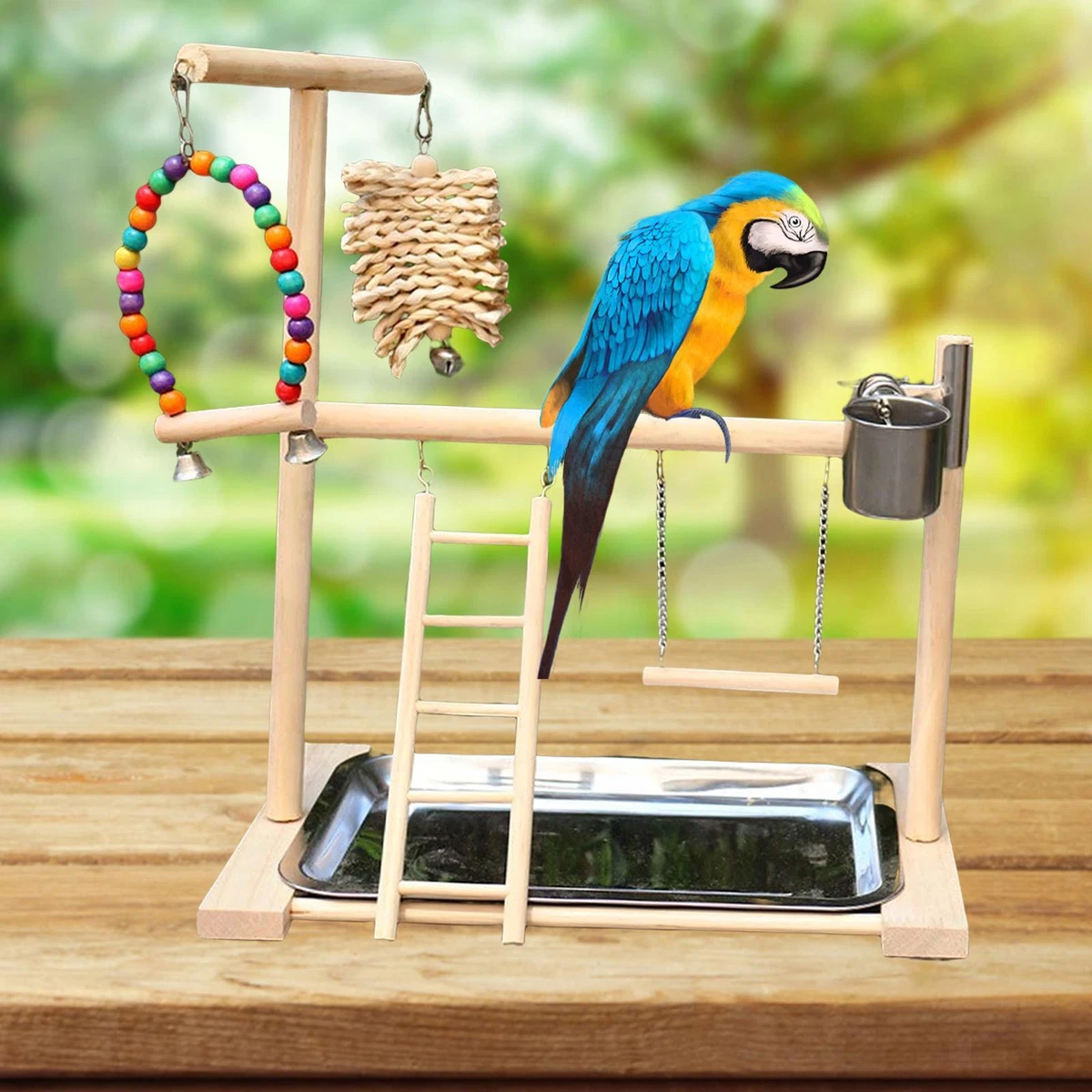 Parrot Playstand Bird Playground with Feeder Chewing Cockatiel