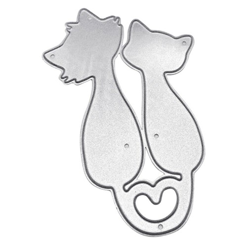 Love Heart Cats Metal Die Cuts for DIY Valentine s Day Greeting Cards Decor