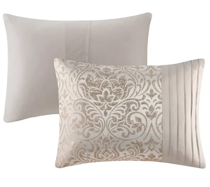 Madison Park Maisie Khaki 12 Piece Jacquard Comforter Set w Bed Sheets King - Image 3 of 4