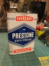 Vintage EVEREADY PRESTONE ANTI FREEZE 1 GALLON SQ CAN 1951 to 1953 VGC to Exc.
