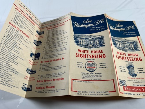 Folleto turístico de la Casa Blanca del Capitolio de las Naciones de Washington, D.C. 1952 - Imagen 5 de 5