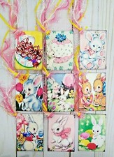 9 Retro Style Easter Handmade Gift Tags Scrapbooks Junk Journals Crafts Parties
