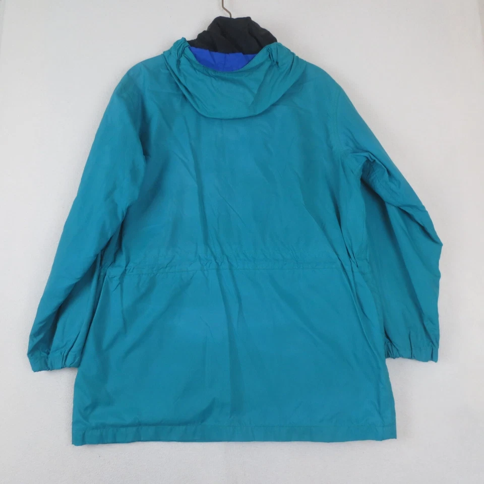 Vintage REI Rain Coat Childrens XL 16/18 Blue Nylon Hooded Full Zip Active Hike - Image 4 of 4
