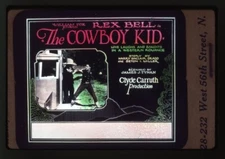 The Cowboy Kid 1928 Rex Bell Glass Slide Lantern Artwork Vintage Transparency