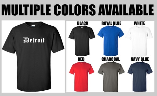 Detroit T-Shirt MoTown Old English Font Motor City Hip Hop Urban Shirt S-2XL - Picture 5 of 10