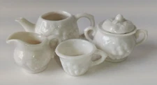 Tiny Pure White Porcelain Tea Set, China Doll Dishes Toy Miniatures - 5 Pic