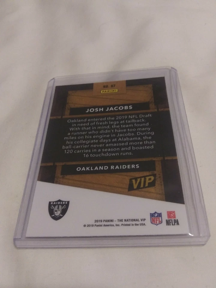 🏈🔥🏈🔥🏈🔥Josh Jacobs 2019 Rookie Panini VIP Football Card 🏈🔥🏈🔥🏈🔥 - Image 3 of 3