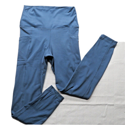 YOGALICIOUS LUX MAYAN BLUE HI-RISE ANKLE LENGHT ELASTIC WAIST LEGGING SZ M
