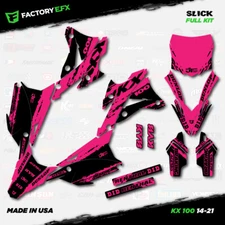 Black & Pink Slick Racing Graphics Kit fits Kawasaki Kx100 14-21 Plates Kx 100