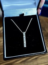 Vintage Sterling Silver And Cubic Zirconia Pendant Necklace