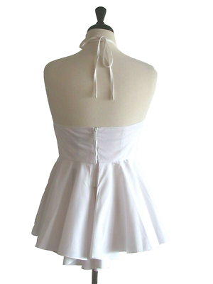 denim halter dress mini Denim Halter Pleated Button Mini Dress