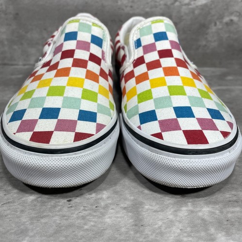 VANS Multi Color Checkered Slip On Women's Flats Loafers Size 7 - Picture 2 of 14