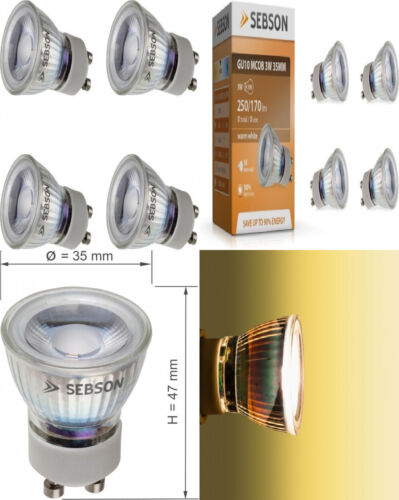 SEBSON® 4x GU10 3W Lampadina LED (pari a 25W), 4 Unità (Confezione da 1)  - Foto 1 di 8