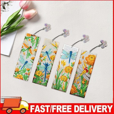 4Pcs Special Shape Animals Diamond Art Bookmark with Pendant for Book Lovers