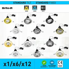 6x 12x LED GU10 Downlights 240V SMD Mains Fixed Tilt Recessed Ceiling Spotlights