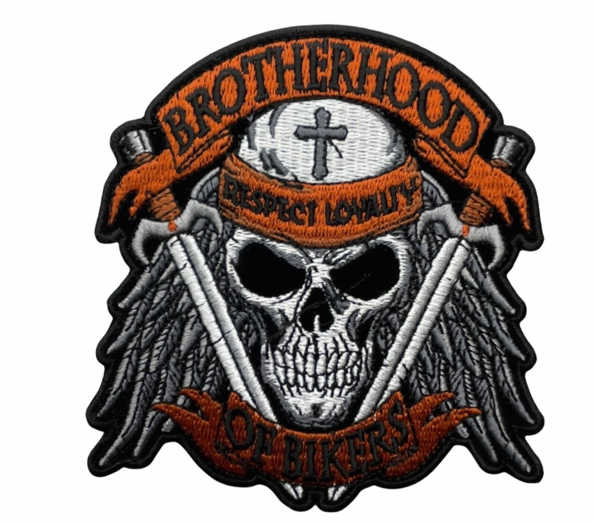 Brotherhood Of Bikers Skull Respect Loyalty 4 inch Patch