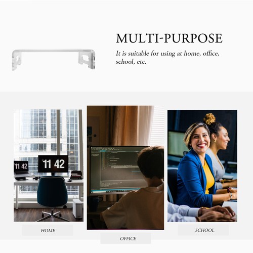 Support Pour Ordinateur Portable De Bureau Moniteur Écran Multitâche Organisé - Photo 11/12