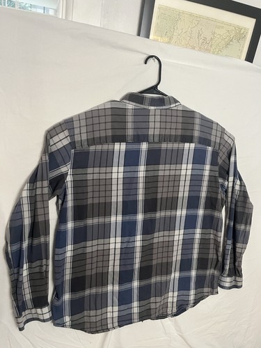 Camisa a cuadros Columbia Sportswear manga larga para hombre azul gris XXL 0208 - Imagen 7 de 8