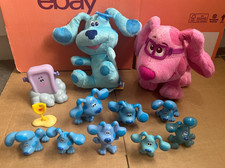 Bundle of Blues Clues Figures Cake Toppers Magenta Soft Toy Blue Coin Purse