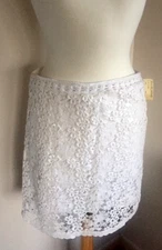 NWT $395 Isabel Marant 10/42 DELPHIA White Cotton Lace Mini Skirt Fairy Delicate