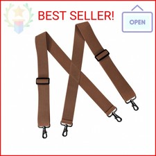 Doloise Men’s Heavy Duty Belt Loops X Back 2 Inch Suspenders with 4 Snap Hooks