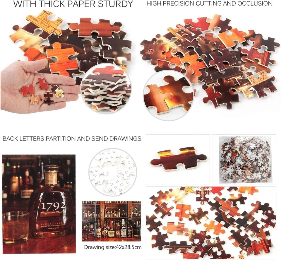 Rompecabezas para adultos yoofun, rompecabezas de whisky para adultos - rompecabezas de 1000 piezas Foto 4 de 4