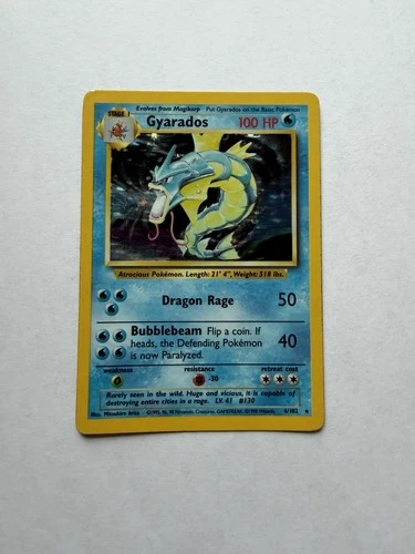 Pokémon TCG Gyarados Base Set 6/102 Holo 1st Edition Holo Rare