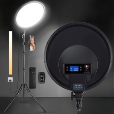 14    Large Ring Light with 71" Tripod Stand/Clip, Professional Full-Screen Se...