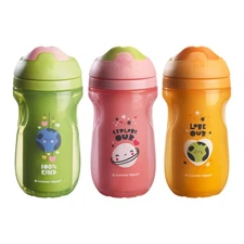 Tommee Tippee Superstar Insulated Sippee Bottle, 12m+, 9oz, Pack of 3, Non-Spill