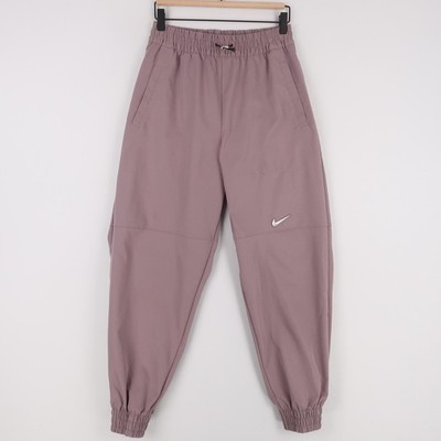 Nike Sportswear Swoosh Pants Womens M Purple Woven Joggers Elastic Waist