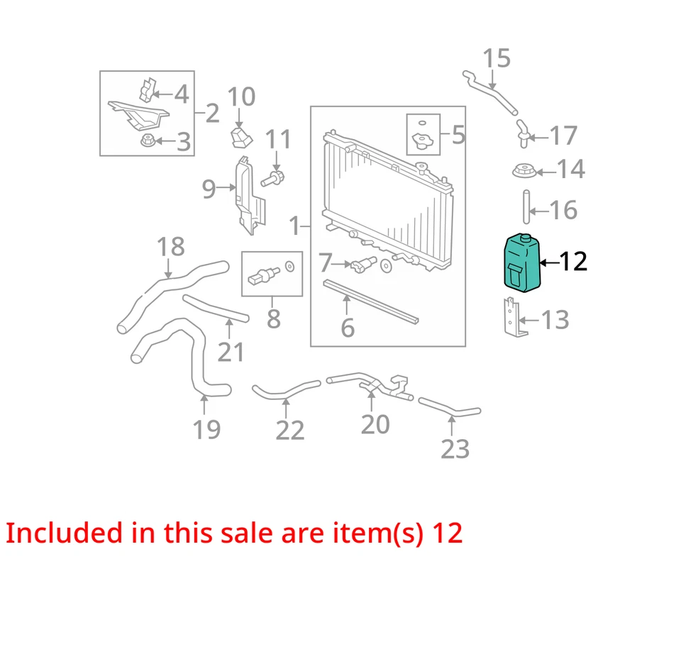 Acura TSX 2014 botella de desbordamiento de refrigerante fabricante de equipos originales 103 k millas - LKQ426488242 Foto 4 de 4