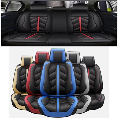 Full Set 5-Seat Leather Seat Covers For Toyota Cars - Front & Rear, Airbag Compatible