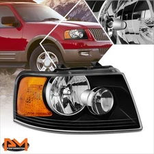 For 03-06 Ford Expedition Factory Style Right Side Black Amber Headlight/Lamp