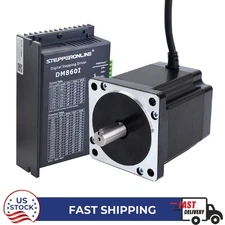 STEPPERONLINE 1 Axis 8Nm Nema 34 Stepper Motor Φ14mm Shaft 98mm &Driver CNC Kit
