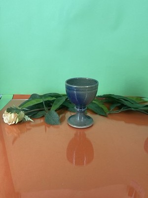 PORTHMADOC pottery CHALICE /GOBLET ? - blue-grün Drinking Cup Welsh Celtic