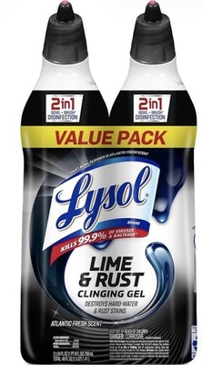 LYSOL Brand Disinfectant Toilet Bowl Cleaner w/Lime/Rust Remover pack 2